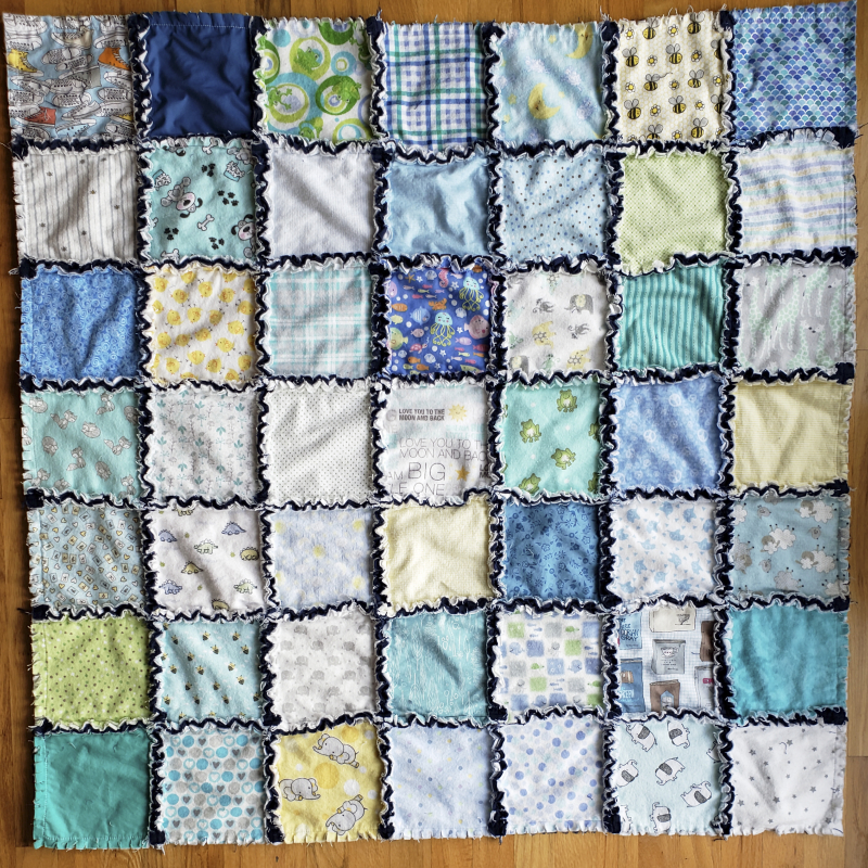 Baby rag quilt patchwork Baby rag quilt patchwork